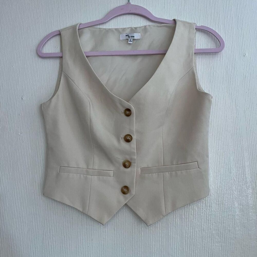 edit   Women's Cream and Brown Crop-top